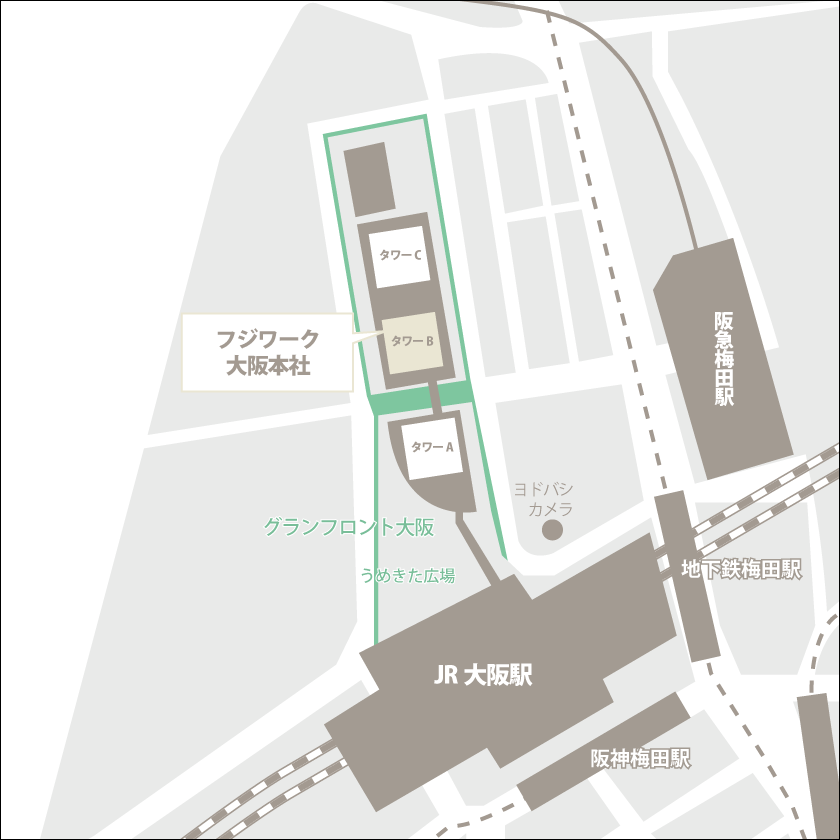 フジワーク大阪本社地図
